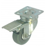 50mm 50Kg LD Grey Swivel and Braked Castor on Pl